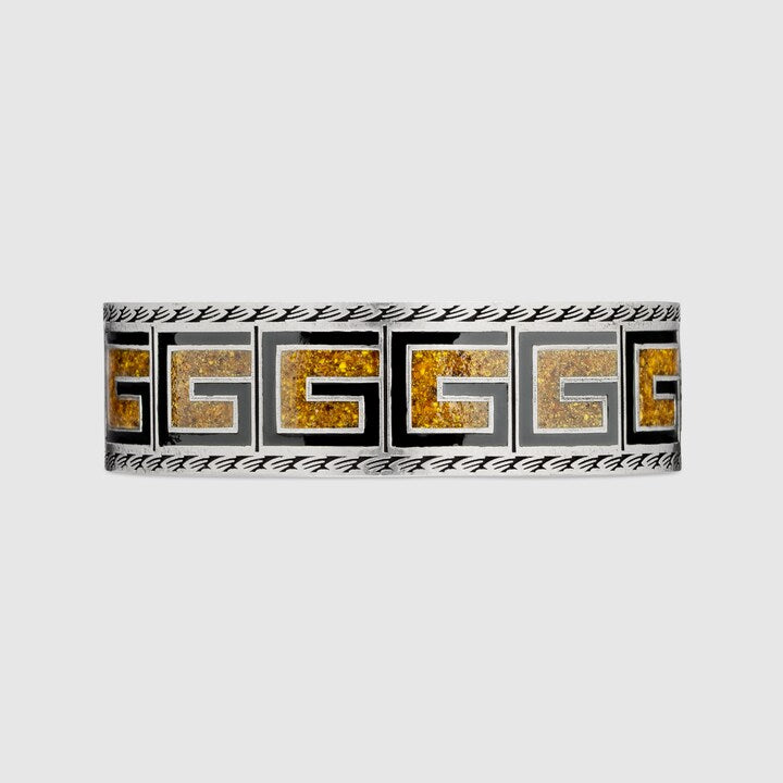 Double Gucci Cube Yellow Wide Bracelet