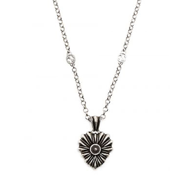 Double Gucci Interlocking Gucci Heart Necklace