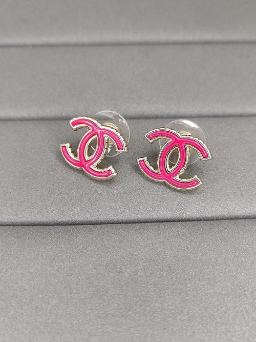 18K  Chanel Pink Earrings