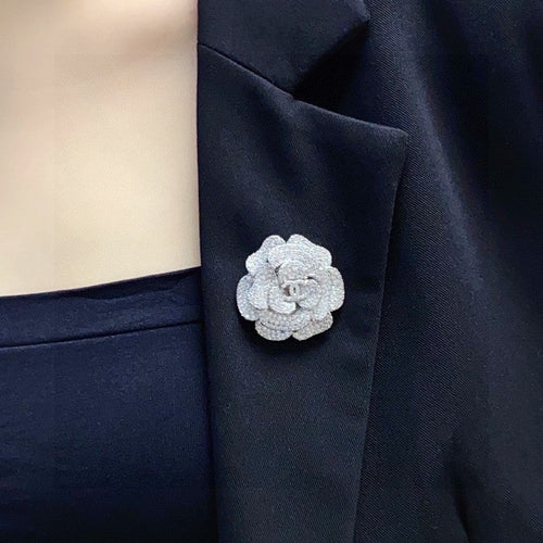 18K  Chanel Full Diamond Camellia Brooch