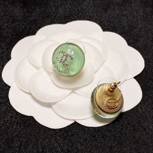 18K  Chanel Green Earrings